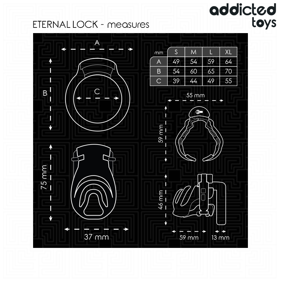 ADDICTED TOYS LOCKED - GABBIA PER PENE CON BLOCCAGGIO ETERNO 9 CM Addicted Toys Locked
