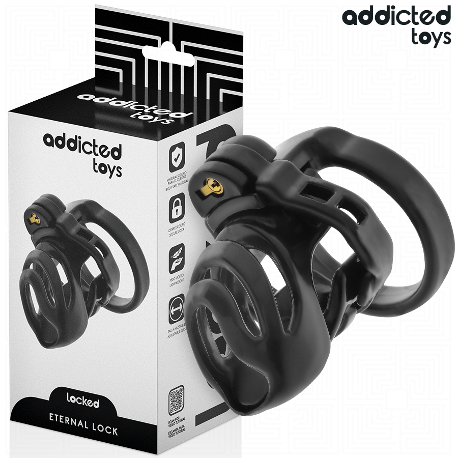 ADDICTED TOYS LOCKED - GABBIA PER PENE CON BLOCCAGGIO ETERNO 9 CM Addicted Toys Locked