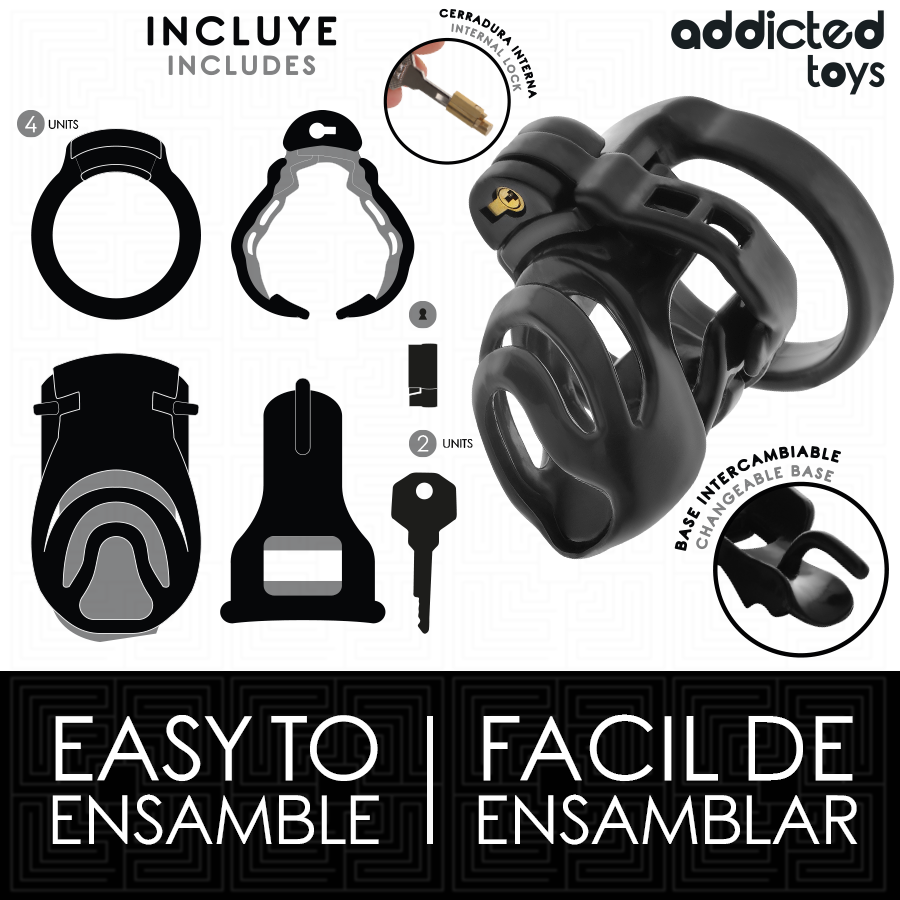 ADDICTED TOYS LOCKED - GABBIA PER PENE CON BLOCCAGGIO ETERNO 9 CM Addicted Toys Locked