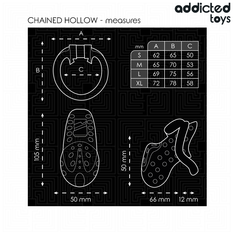 ADDICTED TOYS LOCKED - GABBIA PER PENE CAVA CON CATENA 10,5 CM Addicted Toys Locked