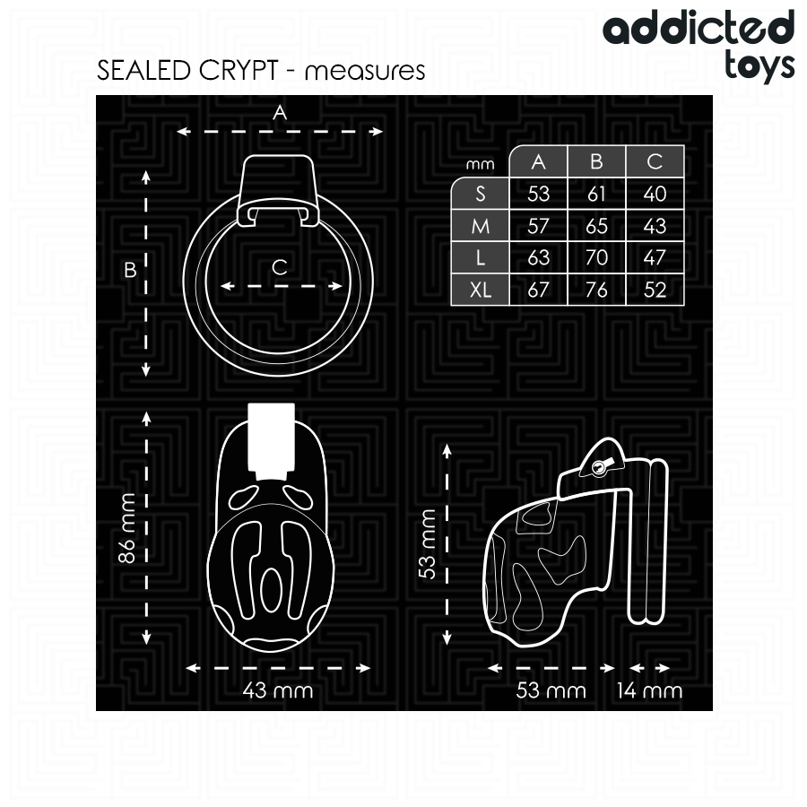 ADDICTED TOYS LOCKED - GABBIA PER PENE SIGILLATA CRYPT 8 CM Addicted Toys Locked