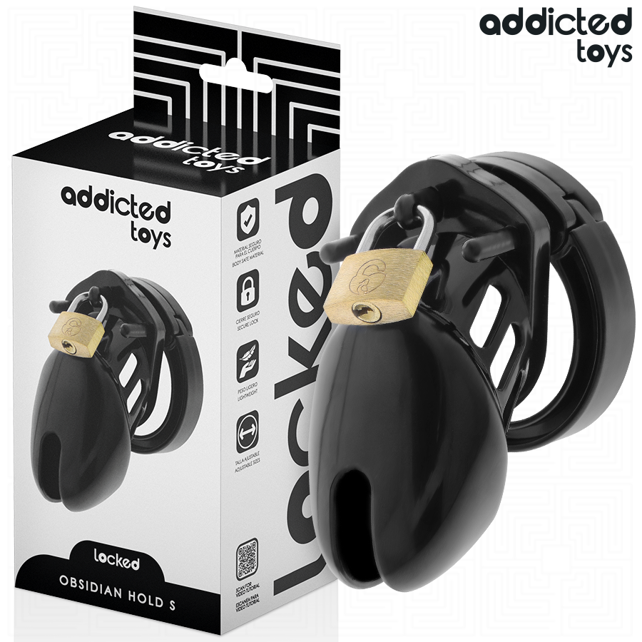 ADDICTED TOYS LOCKED - GABBIA PER PENE OBSIDIAN HOLD TAGLIA S Addicted Toys Locked