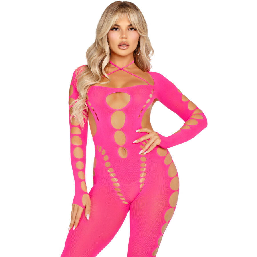 LEG AVENUE - BODYSTOCKING ROSA SCHIENA APERTA TAGLIA UNICA Leg Avenue Bodystockings