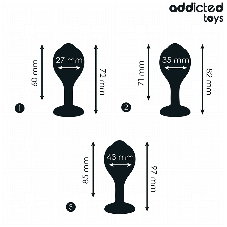 ADDICTED TOYS - SET DI 3 TAPPI ANALI CON GIOIELLO Addicted Toys