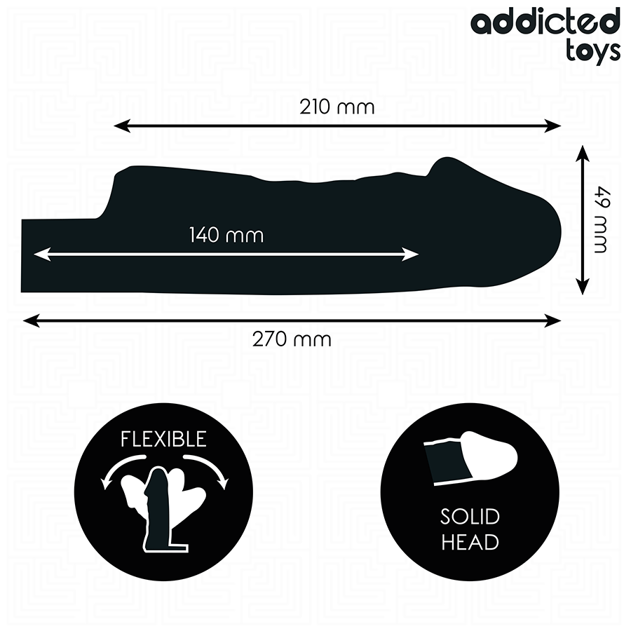ADDICTED TOYS - GUAINA PER PENE TRASPARENTE TAGLIA M 27 CM Addicted Toys