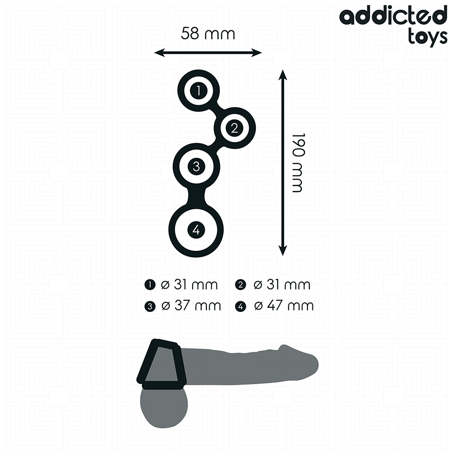 ADDICTED TOYS - ANELLO PER PENE CON DIVISORI PER TESTICOLI Addicted Toys