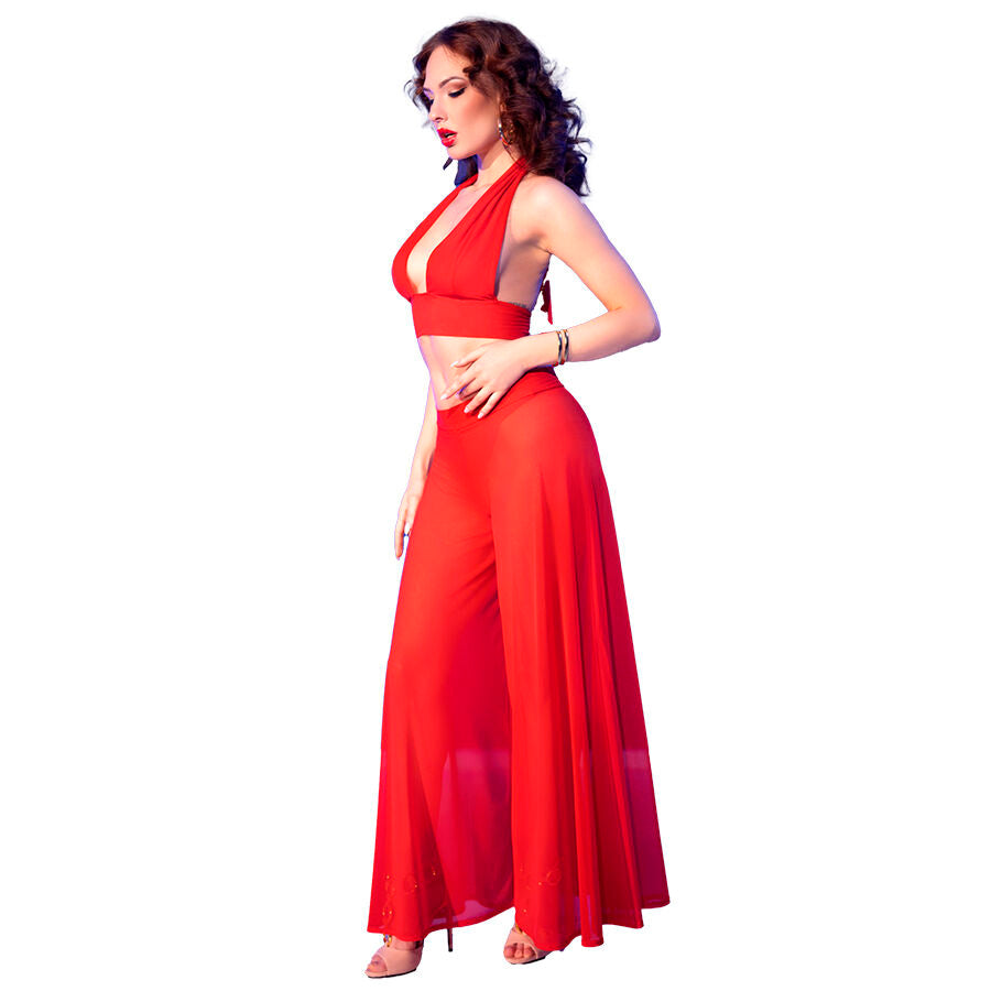 CHILIROSE - CR 4857 SET TOP E PANTALONI ROSSI TAGLIA XL Chilirose Sets