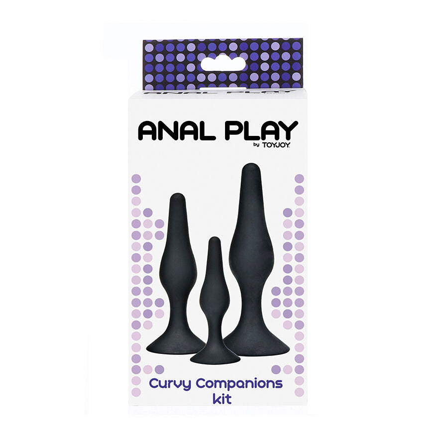 TOYJOY - ANAL PLAY CURVY COMPANIONS PLUG ANALE 3 PEZZI NERO Toyjoy