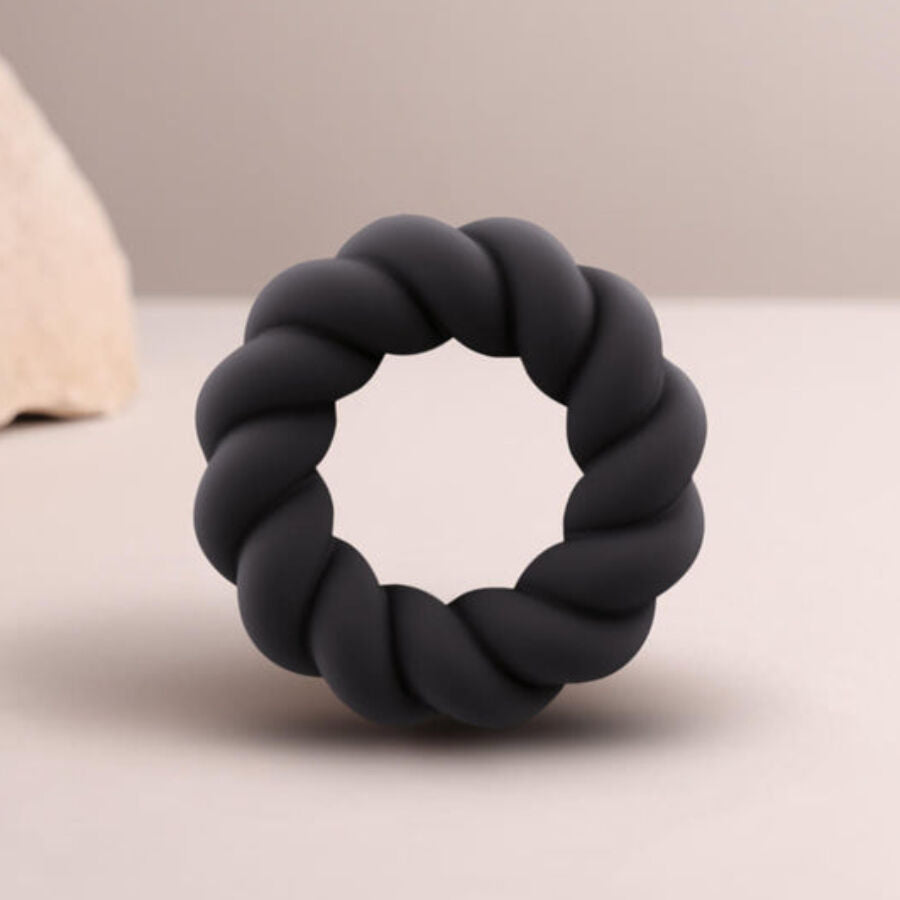 ROCKS-OFF - ANELLO MASTURBATORE TWIST IN SILICONE NERO RockS-Off
