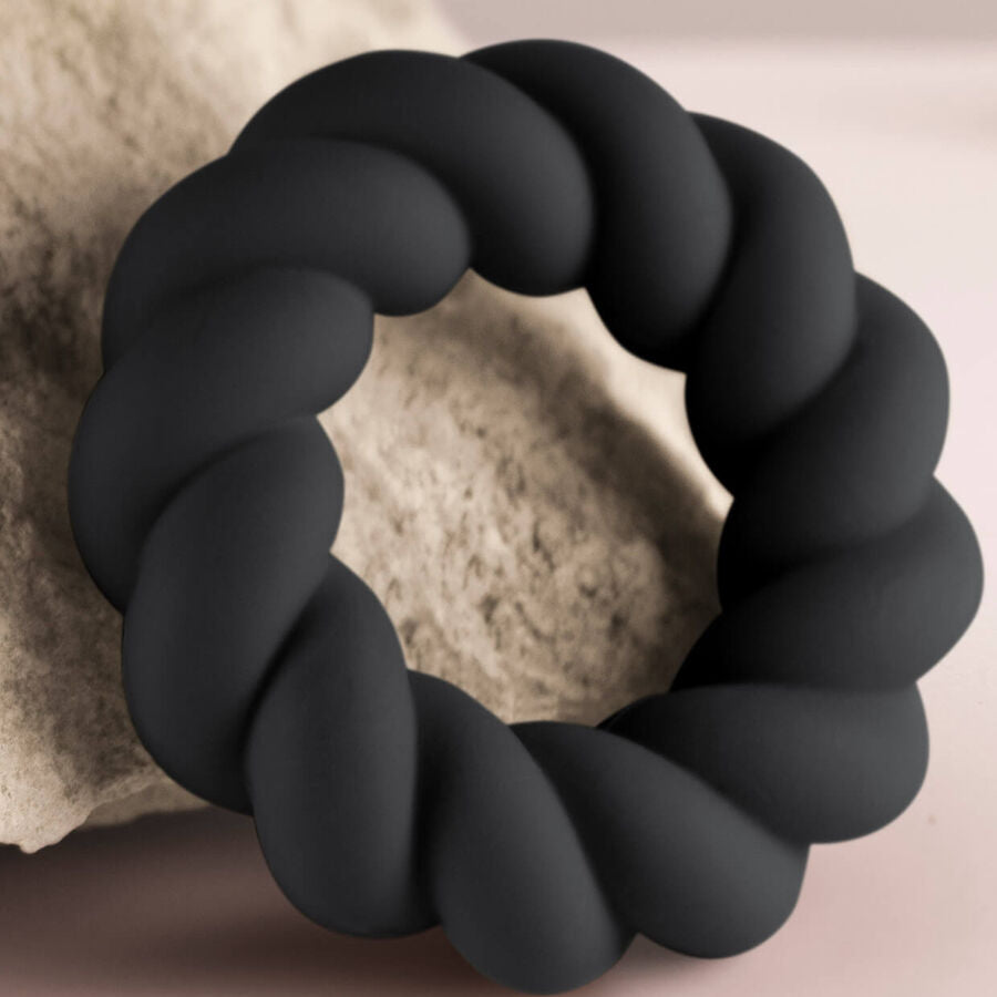 ROCKS-OFF - ANELLO MASTURBATORE TWIST IN SILICONE NERO RockS-Off