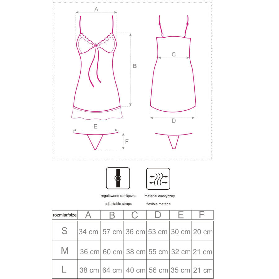 LIVCO CORSETTI FASHION - LUISE 1710 BABYDOLL + PERIZOMA NERO L Livco Corsetti Sets