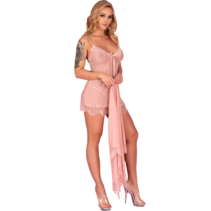 LIVCO CORSETTI FASHION - HYEONA 1710 BABYDOLL + PERIZOMA ROSA S Livco Corsetti Sets