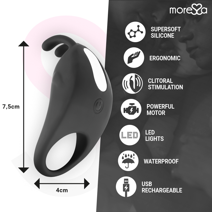 MORESSA - BRAD PREMIUM SILICONE RICARICABILE NERO Moressa