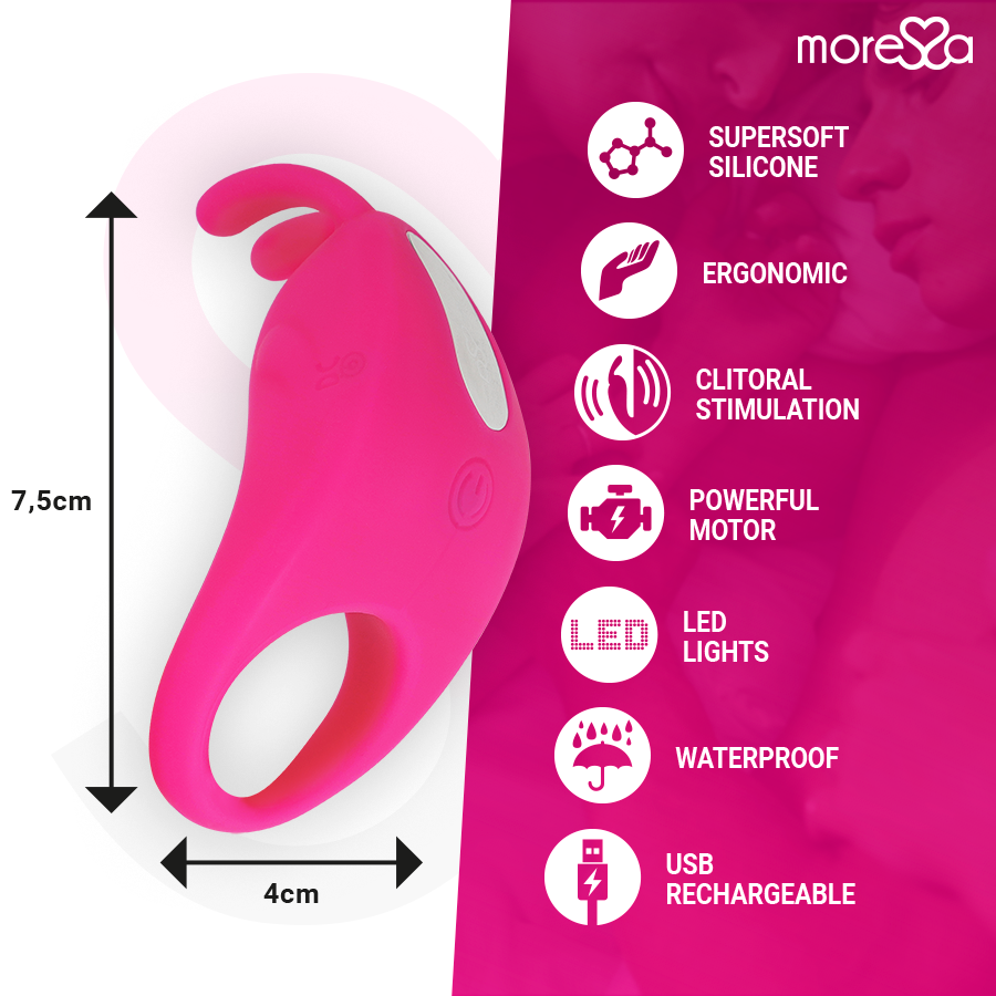 MORESSA - BRAD PREMIUM SILICONE RICARICABILE ROSA Moressa