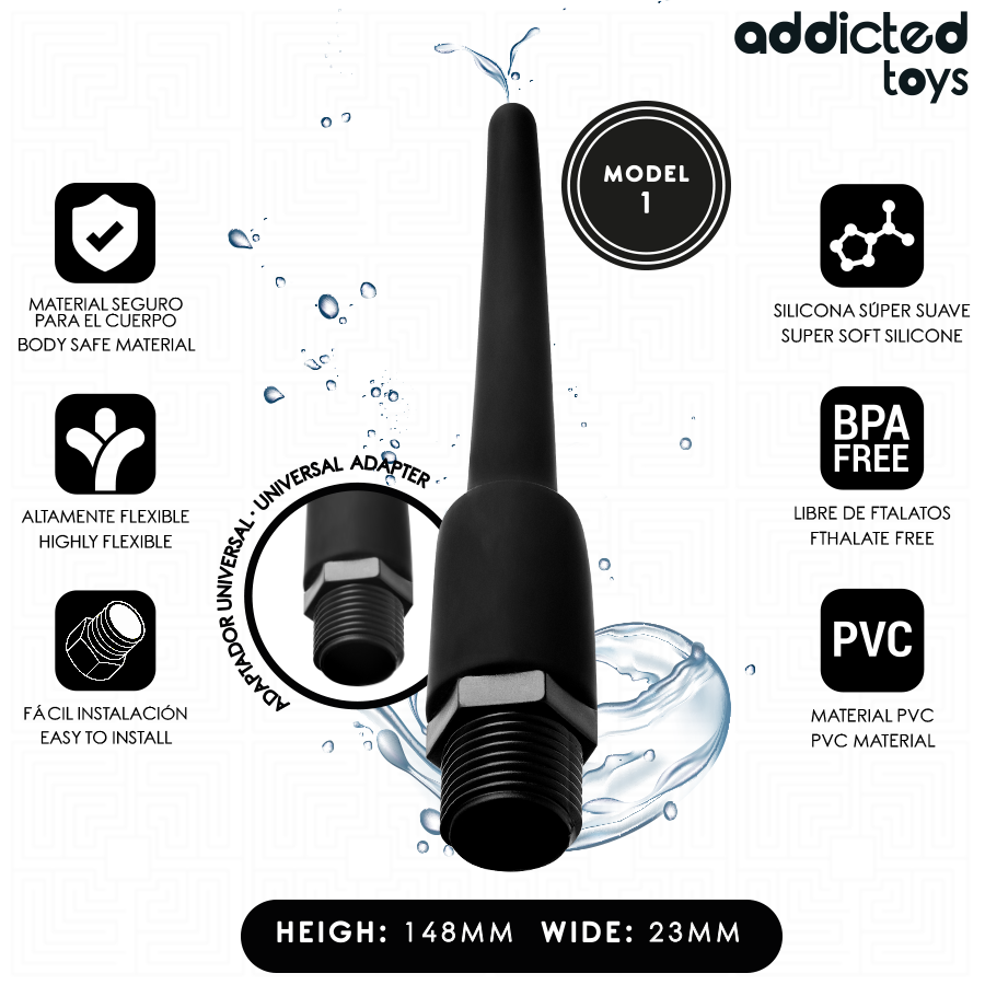 ADDICTED TOYS - PULITORE ANALE CON ADATTATORE UNIVERSALE MODELLO 1 Addicted Toys