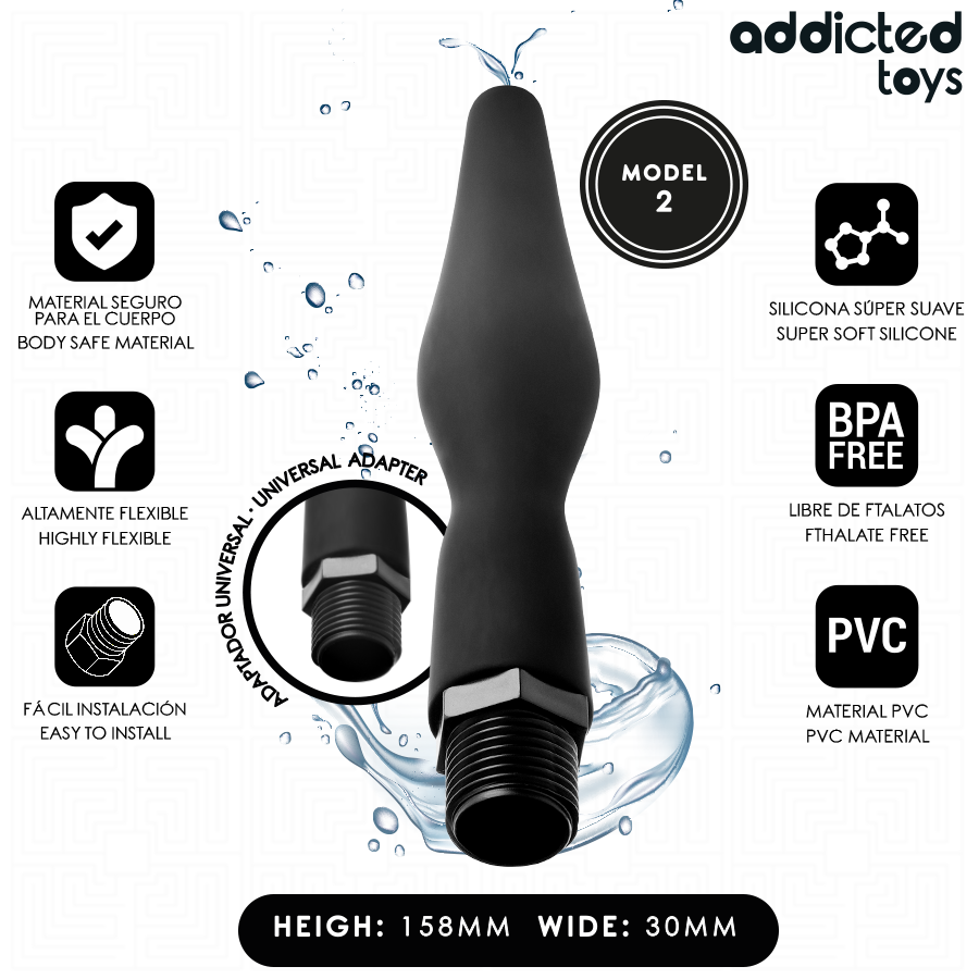 ADDICTED TOYS - PULITORE ANALE CON ADATTATORE UNIVERSALE MODELLO 2 Addicted Toys