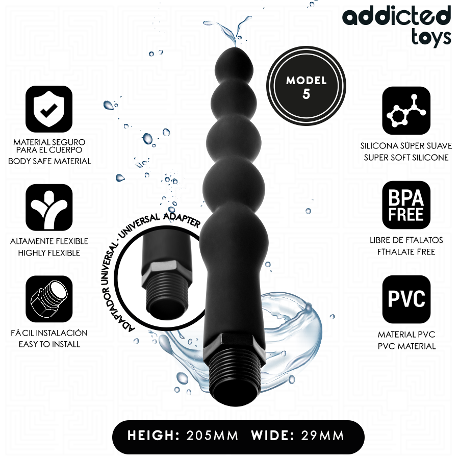 ADDICTED TOYS - PULITORE ANALE CON ADATTATORE UNIVERSALE MODELLO 5 Addicted Toys