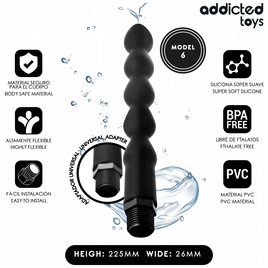 ADDICTED TOYS - PULITORE ANALE CON ADATTATORE UNIVERSALE MODELLO 6 Addicted Toys