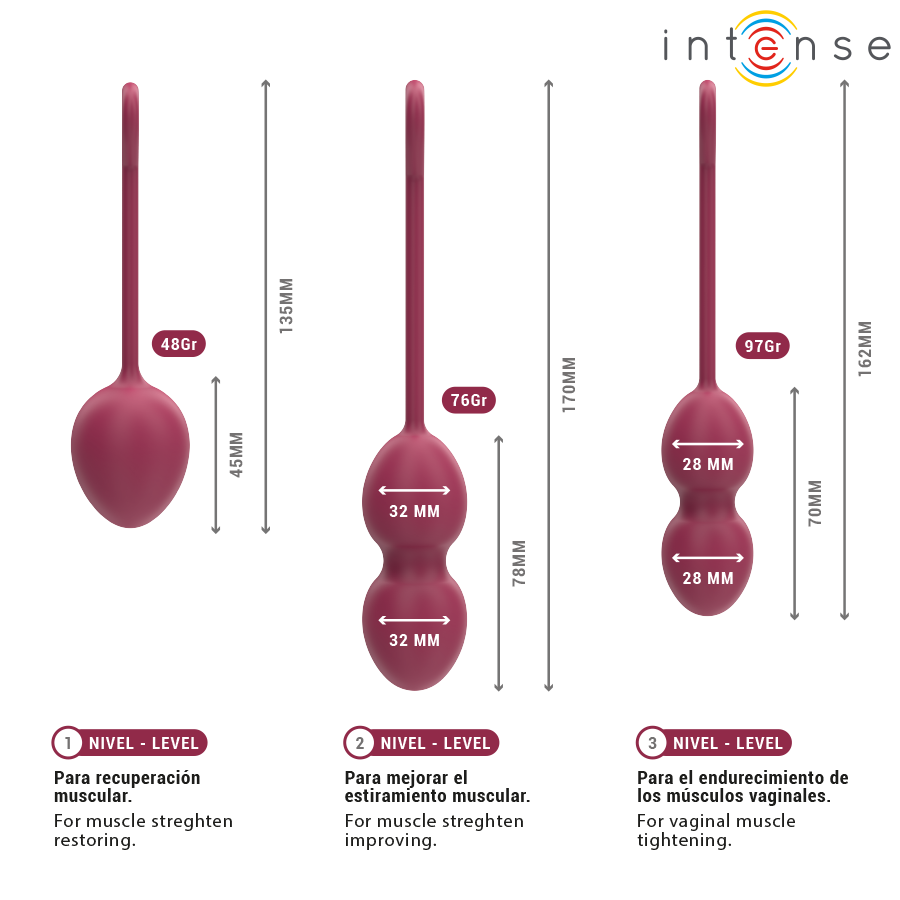 INTENSE - KIT PALLINE KEGEL CHARLI BORDEAUX Intense Health Kegel