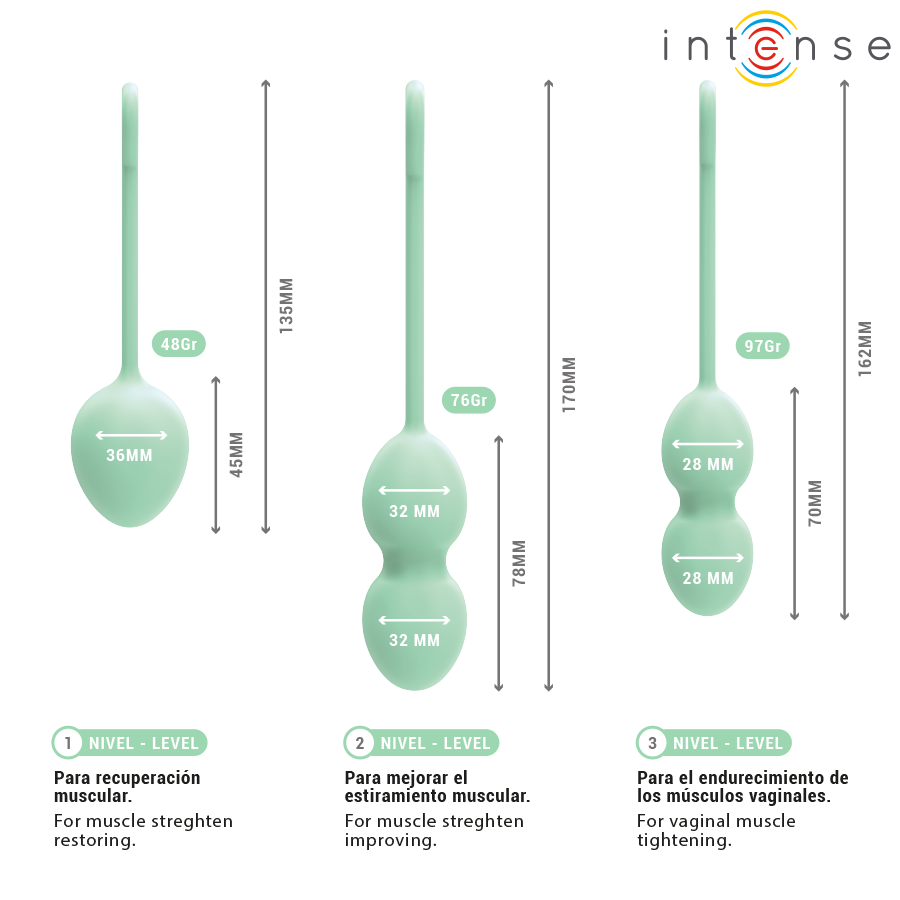 INTENSE - KIT PALLINE KEGEL CHARLI VERDE CHIARO Intense Health Kegel