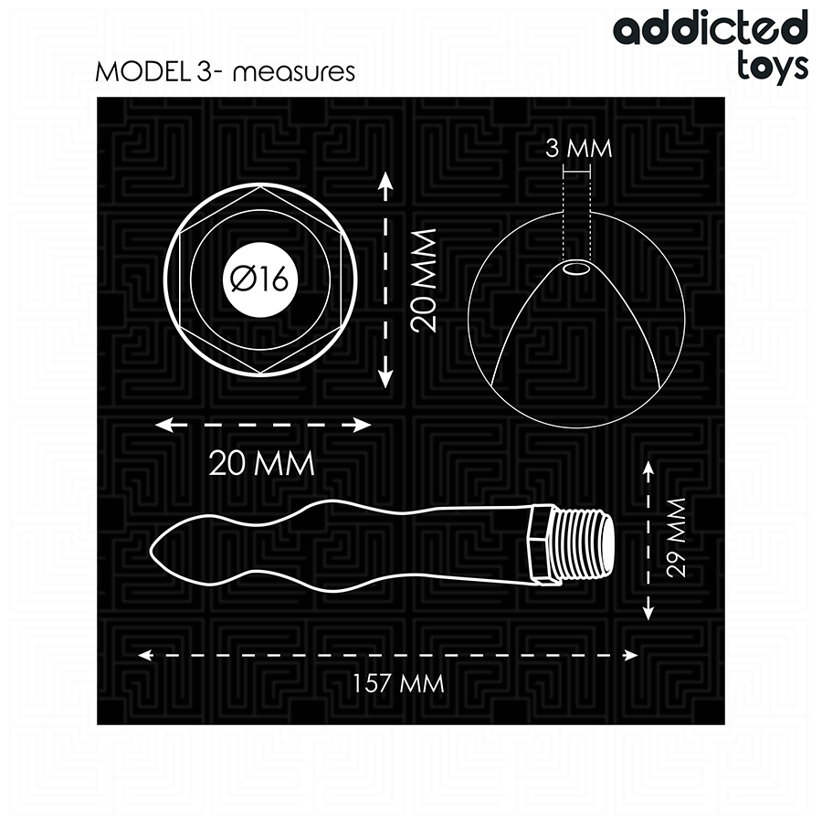 ADDICTED TOYS - PULITORE ANALE CON ADATTATORE UNIVERSALE MODELLO 3 Addicted Toys