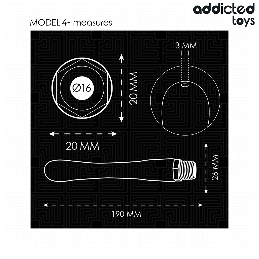 ADDICTED TOYS - PULITORE ANALE CON ADATTATORE UNIVERSALE MODELLO 4 Addicted Toys
