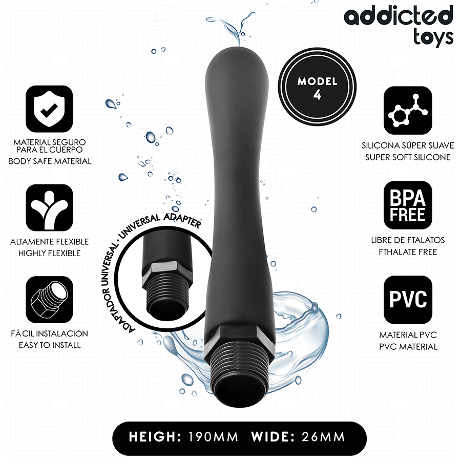 ADDICTED TOYS - PULITORE ANALE CON ADATTATORE UNIVERSALE MODELLO 4 Addicted Toys