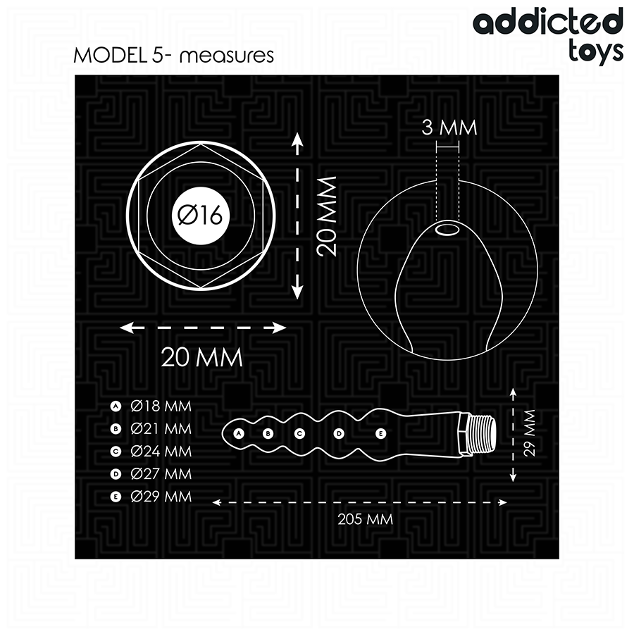 ADDICTED TOYS - PULITORE ANALE CON ADATTATORE UNIVERSALE MODELLO 5 Addicted Toys