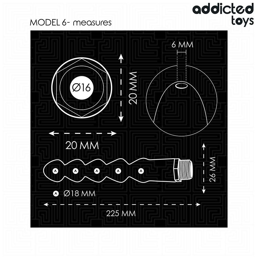 ADDICTED TOYS - PULITORE ANALE CON ADATTATORE UNIVERSALE MODELLO 6 Addicted Toys