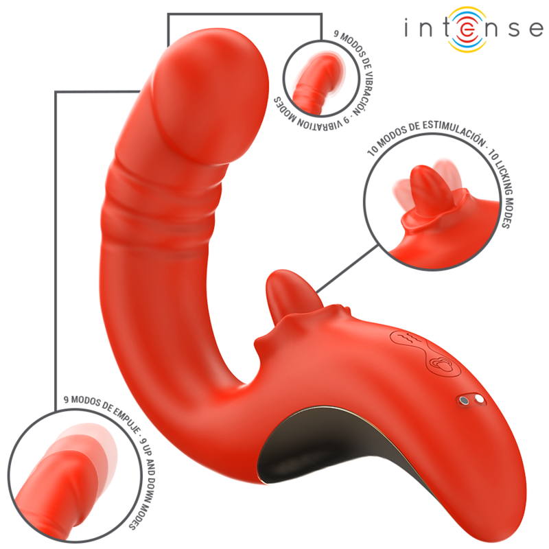 INTENSE - PAULINA VIBRATORE E STIMOLATORE A FORMA DI U ROSSO Intense Fun