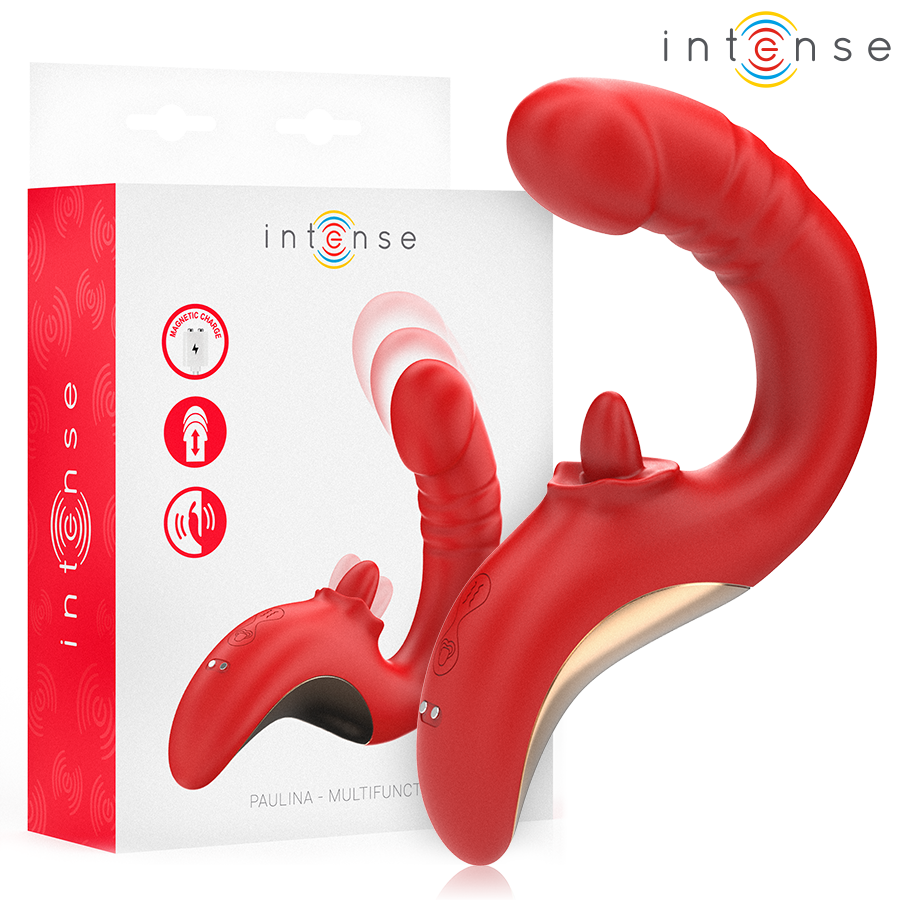 INTENSE - PAULINA VIBRATORE E STIMOLATORE A FORMA DI U ROSSO Intense Fun