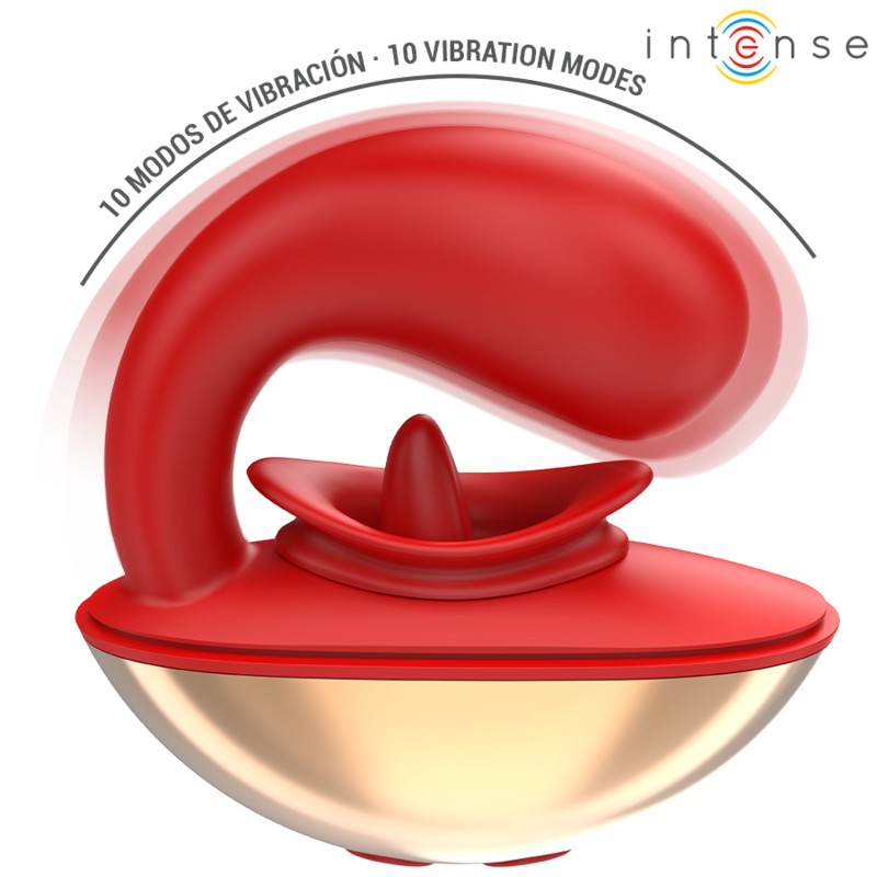 INTENSE - VIBRATORE E STIMOLATORE MARIAH A FORMA DI U 10 VIBRAZIONI ROSSO Intense Fun