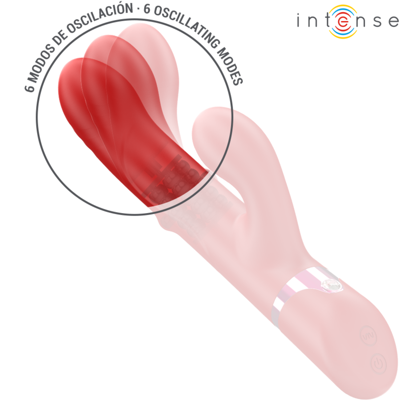 INTENSE - LELE VIBRATORE MULTIFUNZIONE ROTANTE E OSCILLANTE E STIMOLANTE ROSSO Intense Fun