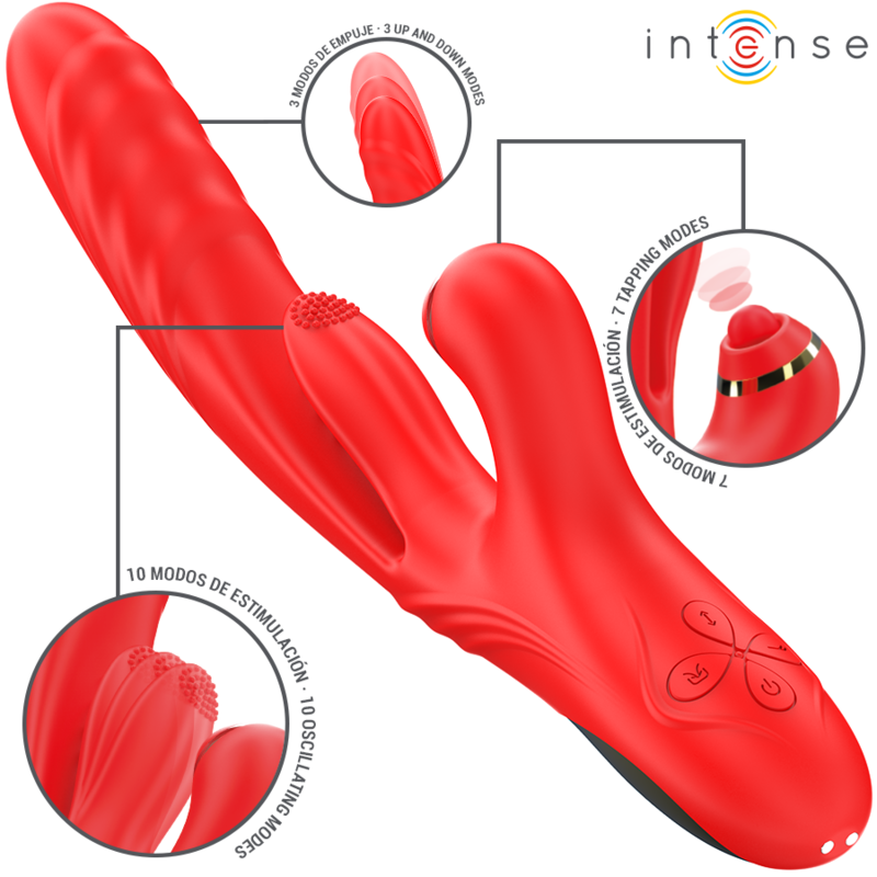 INTENSE - VIBRATORE MULTIFUNZIONE ROSALIA 3 IN 1 ROSSO Intense Fun