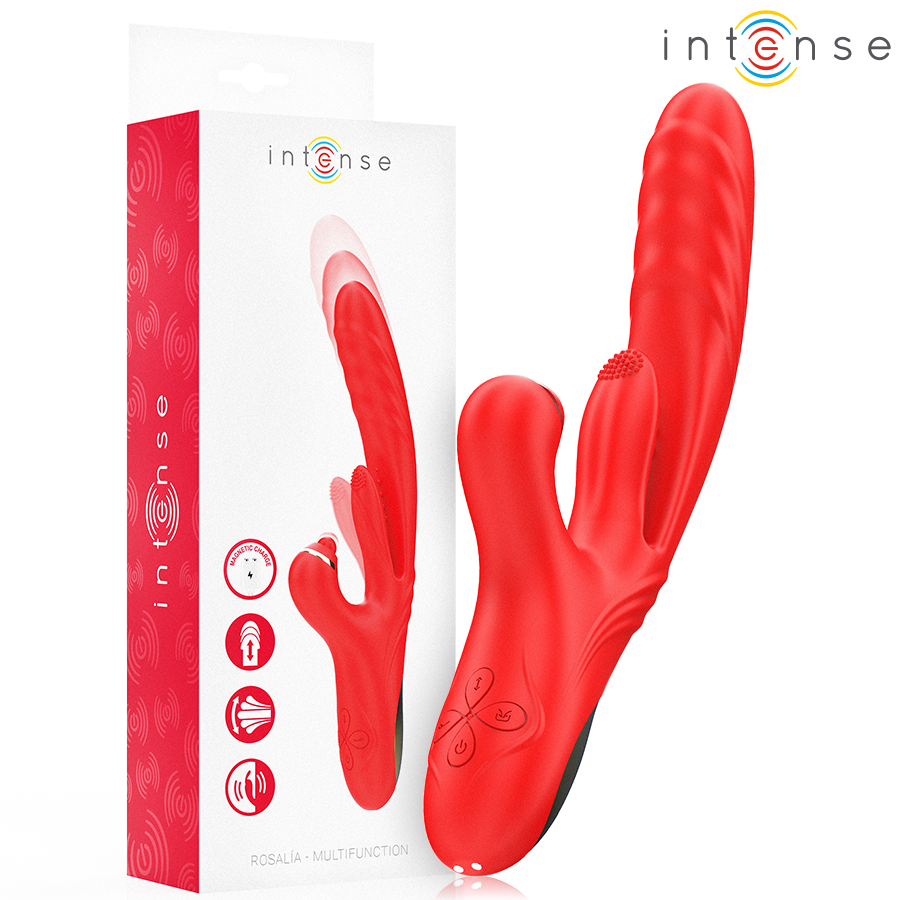 INTENSE - VIBRATORE MULTIFUNZIONE ROSALIA 3 IN 1 ROSSO Intense Fun