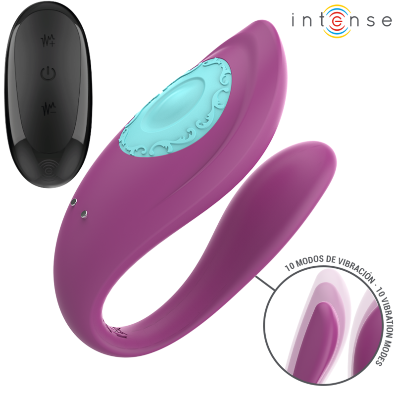 INTENSE - ANNIE VIBRATORE E STIMOLATORE A FORMA DI U TELECOMANDO VIOLA Intense Couples Toys