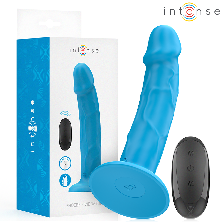 INTENSE - PHOEBE VIBRATORE REALISTICO 10 VIBRAZIONI TELECOMANDO BLU Intense Fun