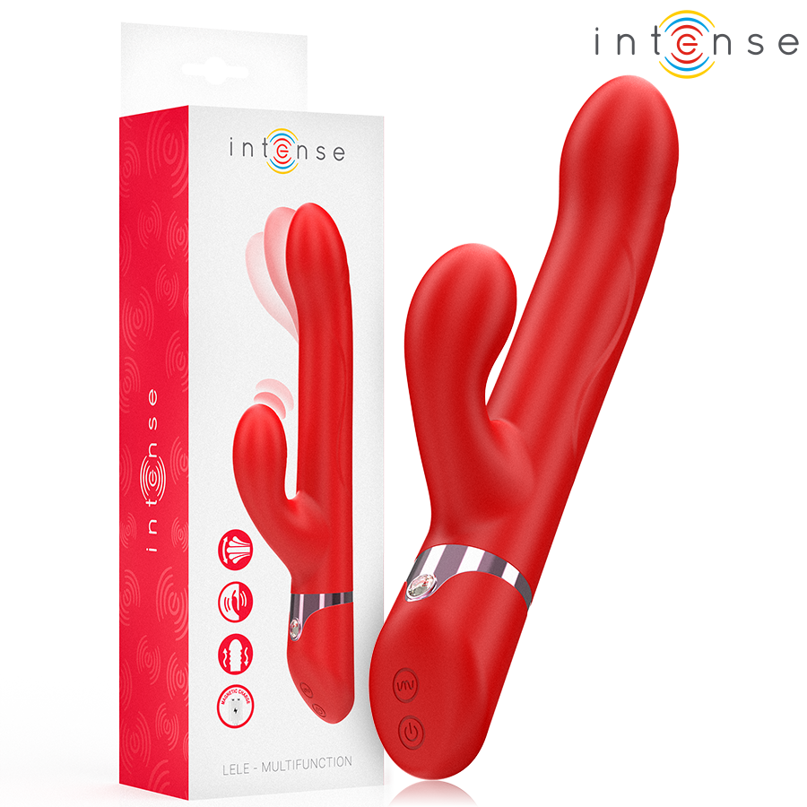 INTENSE - LELE VIBRATORE MULTIFUNZIONE ROTANTE E OSCILLANTE E STIMOLANTE ROSSO Intense Fun