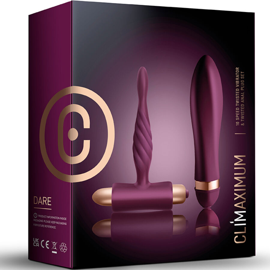 CLIMAXIMUM - KIT SFIDA VIBRATORE TWISTED + PLUG ANALE PER PRINCIPIANTI Climaximum