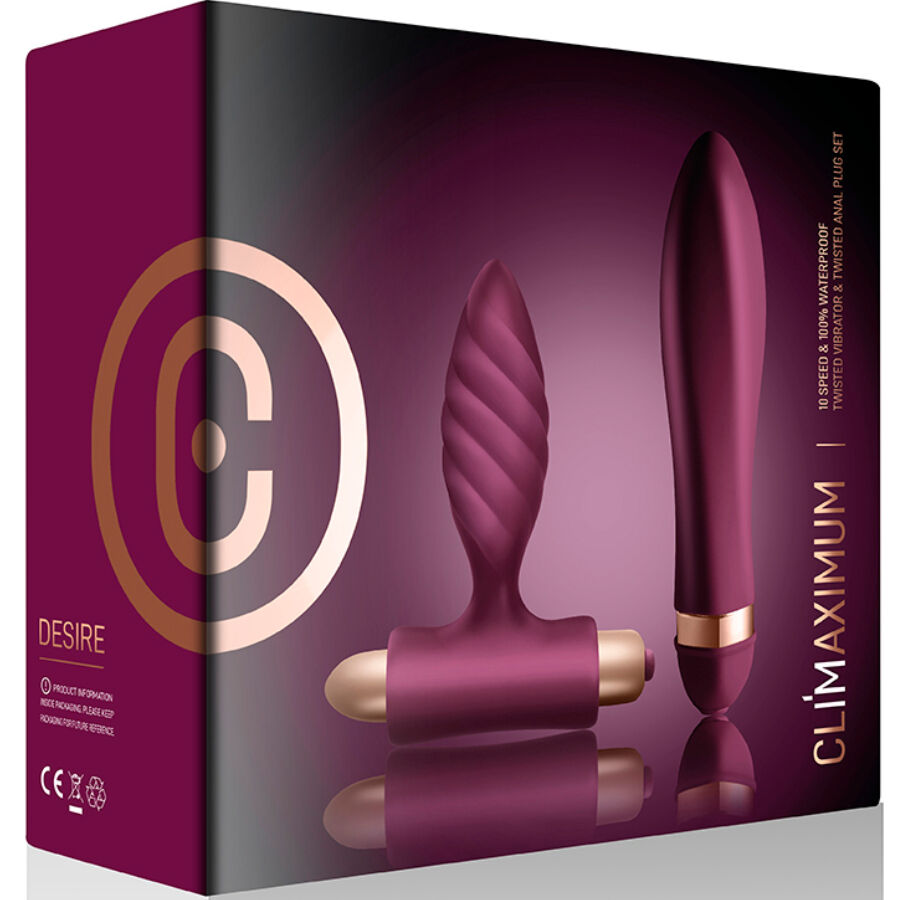 CLIMAXIMUM - DESIRE KIT VIBRATORE TWISTED + PLUG ANALE Climaximum