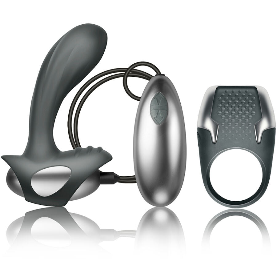 CLIMAXIMUM - EXCITE KIT ANELLO PER IL PENE + MASSAGGIATORE PER LA PROSTATA CON FILO Climaximum