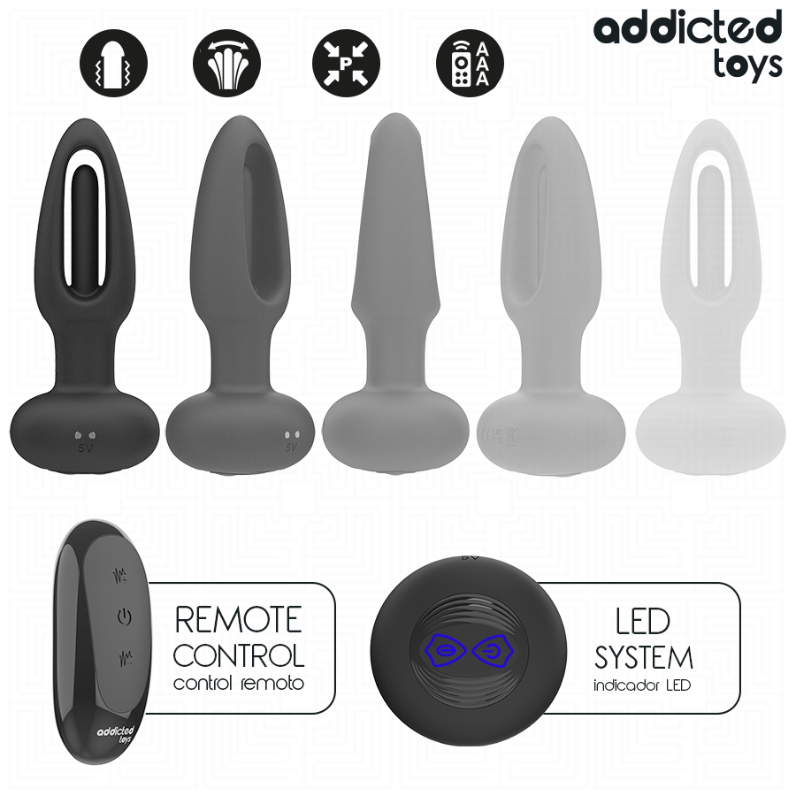 ADDICTED TOYS - PLUG ANALE CON LINGUA VIBRANTE E TELECOMANDO Addicted Toys