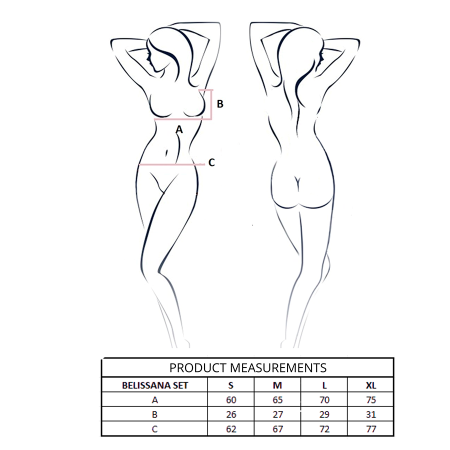 PASSION - BELISSANA REGGISENO + PERIZOMA NERO S/M Passion Woman Sets