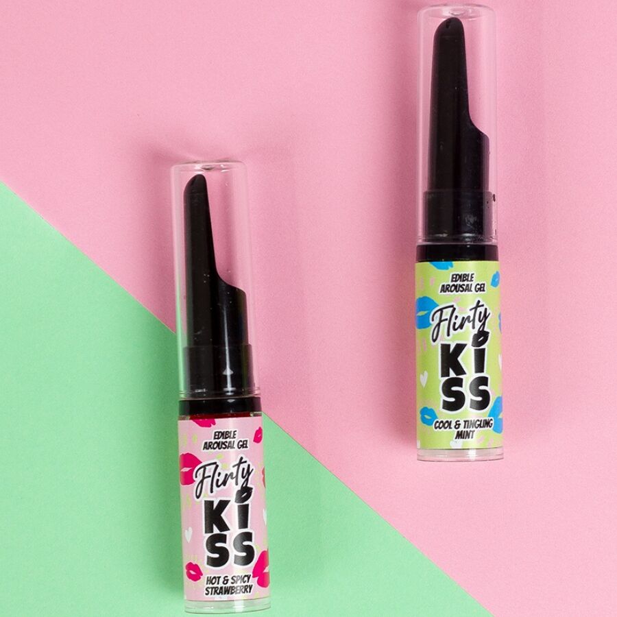 SECRETPLAY - GEL PER BACI CIVATRICI CON EFFETTI SESSUALI ORALI FRAGOLA E MENTA 2 x 8 GR Secretplay Cosmetic