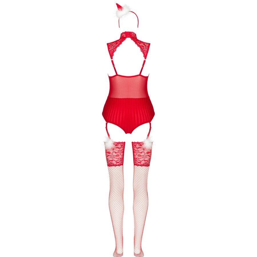 LIVCO CORSETTI FASHION - LIMPID SNOWFLAKES LC 90604 BODY + CALZE + CERCHIETTO NATALIZIO L/XL Livco Corsetti Sets