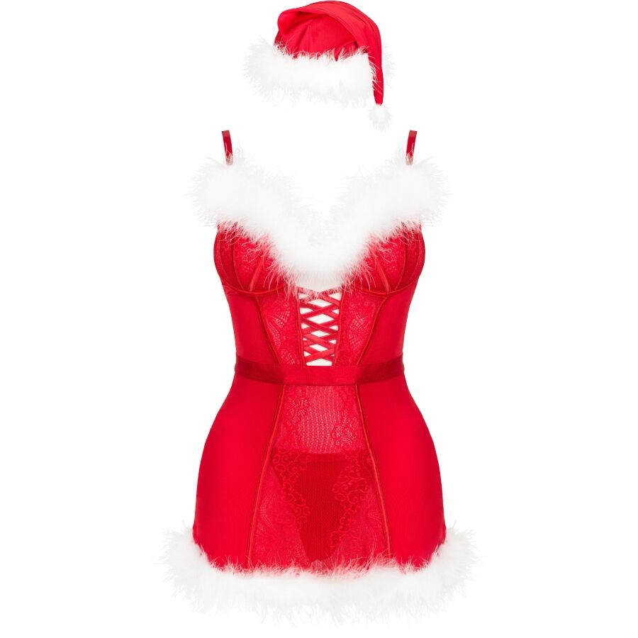 LIVCO CORSETTI FASHION - AGETHE LC 90607 CHEMISE + PERIZOMA + CAPPELLO DI NATALE L/XL Livco Corsetti Sets