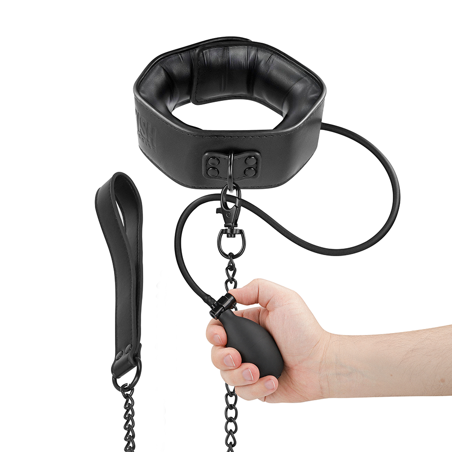 FETISH SUBMISSIVE BONDAGE - COLLARE GONFIABILE DA STRANGOLAMENTO CON CATENA Fetish Submissive Extreme