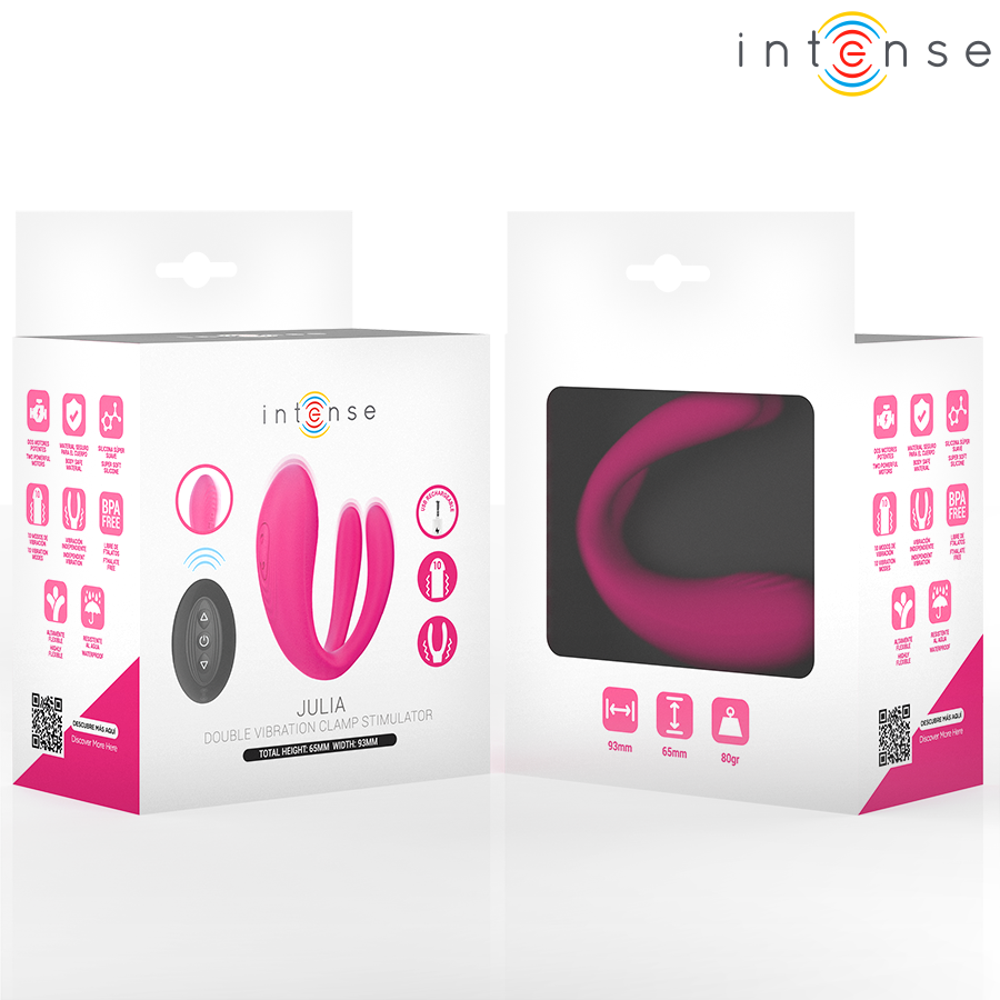 INTENSE - JULIA DOPPIO VIBRATORE STIMOLATORE A MORSETTO CON TELECOMANDO Intense Remote Control
