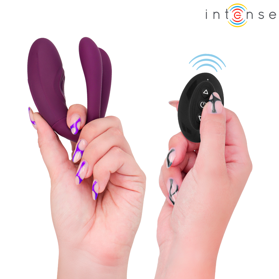 INTENSE - STIMOLATORE A MORSETTO CON VIBRAZIONE E TAPPING SANDRA CON TELECOMANDO Intense Remote Control