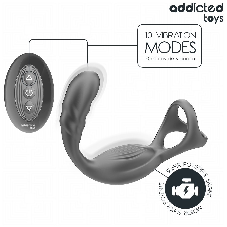 ADDICTED TOYS - ANELLO PER IL PENE PROSTATICO DOPPIO CON TELECOMANDO Addicted Toys